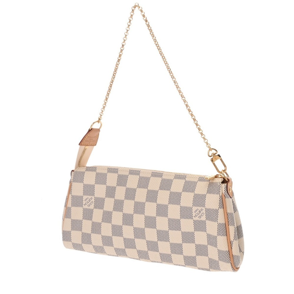 Louis Vuitton Shoulder Bag Eva White Canvas Damier Azur